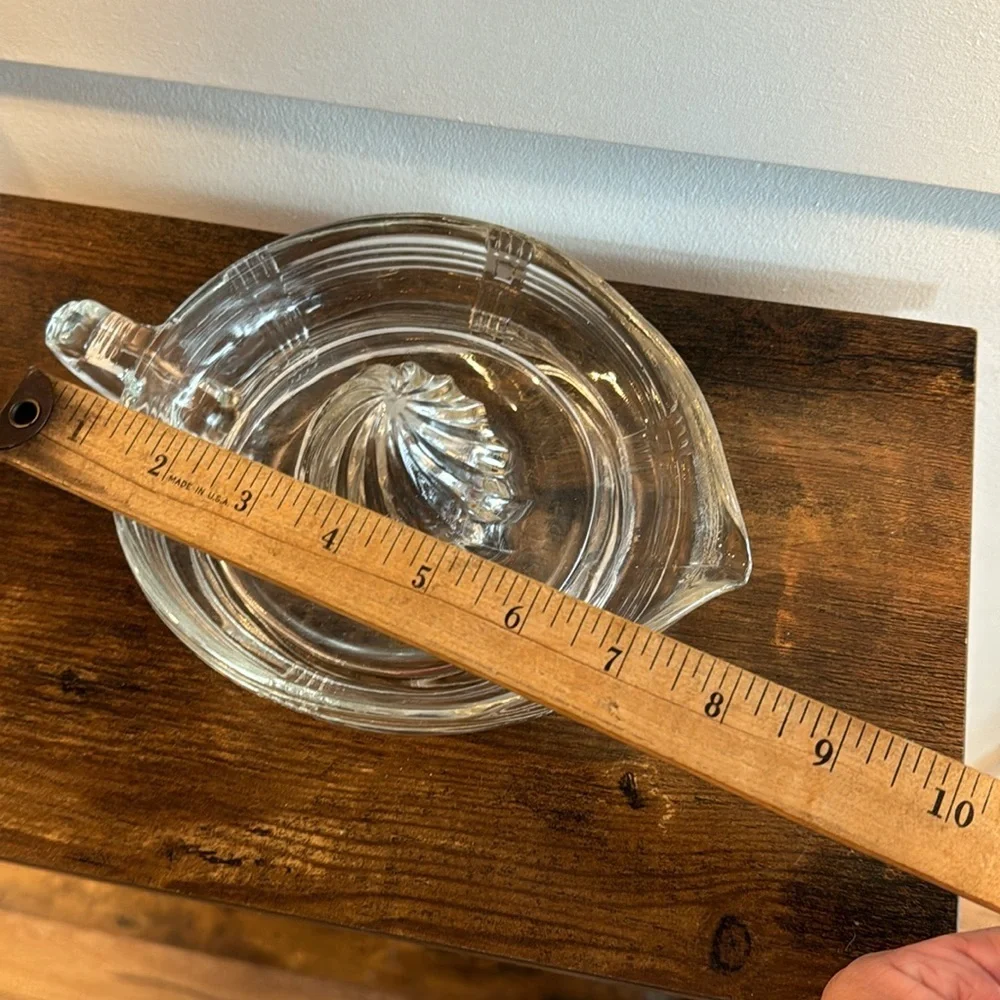 Vintage Plaid Juice Reamer Clear Depression Glass Hazel Atlas Vintage